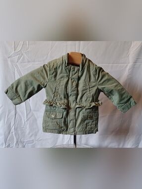 Mayoral Girl Olive Green Ruffle-Pocket Light Weight Jean Jacket